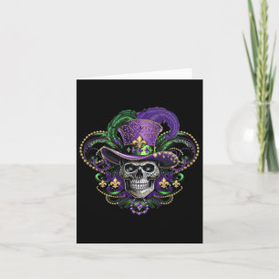 Mardi Gras Kostüm Zucker Skull Karneval Halloween Karte