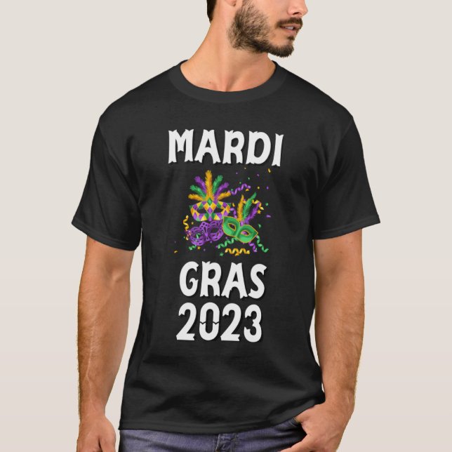 Mardi Gras Kostümmasken Masken 2023 Mardi Gras 202 T-Shirt (Vorderseite)