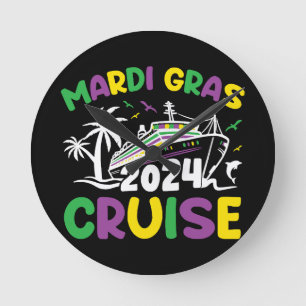 Mardi Gras Kreuzfahrt Gruppe Runde Wanduhr
