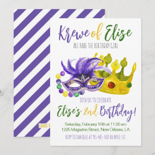 Mardi Gras Krewe Einladung zum Geburtstag