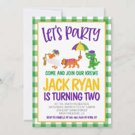 Mardi Gras Krewe Einladung zum Geburtstag