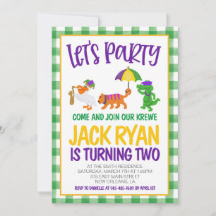 Mardi Gras Krewe Einladung zum Geburtstag