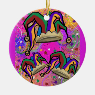 MARDI GRAS KUNST KERAMIK ORNAMENT