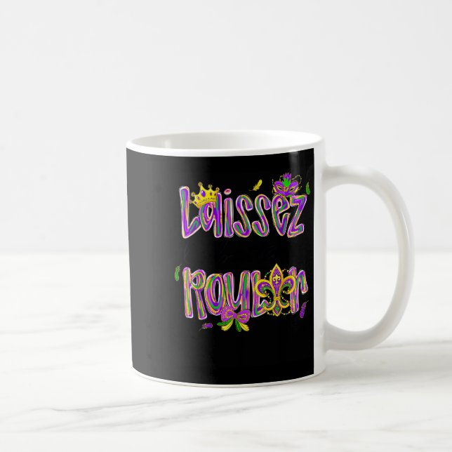 Mardi Gras Laissez Les Bon Temps Rouler Beads Fleu Kaffeetasse (Rechts)