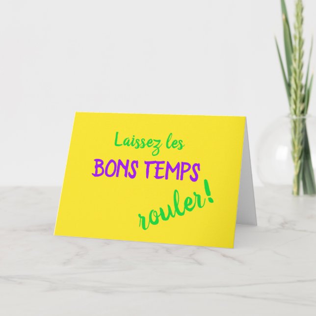Mardi Gras Laissez Les Bons Temps Rouler Karte (Vorderseite)