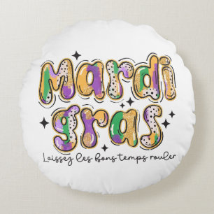 Mardi Gras Laissez Les Bons Temps Rouler Rundes Kissen