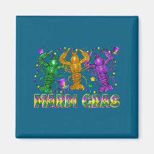 Mardi Gras Langustinen-Narrenhut-Perlen-T-Shirt Ne Magnet