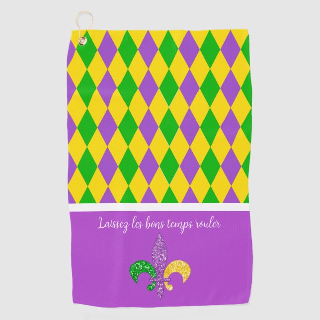 Mardi Gras! Lass das Golf Handtuch der guten Zeite (Vorderseite)