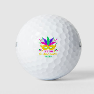 Mardi Gras Lass Festival Moon and Stars Golfball
