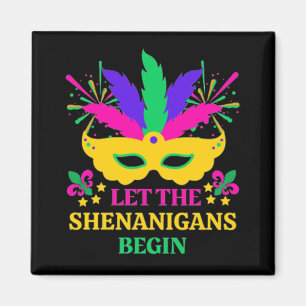 Mardi Gras Lass Festival Moon and Stars Magnet