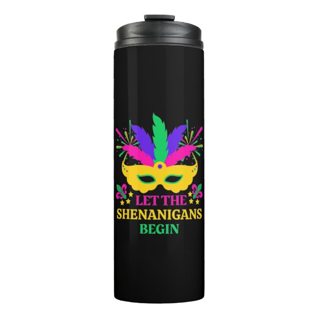 Mardi Gras Lass Festival Moon and Stars Thermosbecher (Vorderseite)