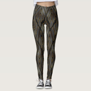 Mardi Gras Leggings, Mardi Gras Black und Gold Leggings