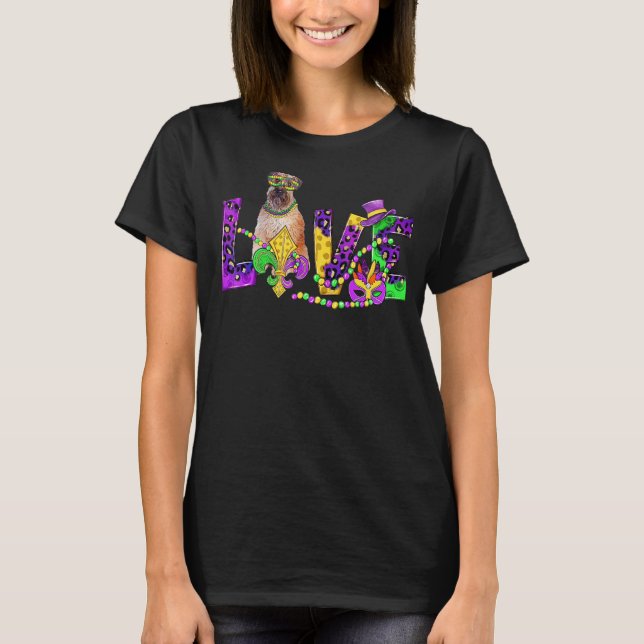 Mardi Gras Liebe Leopard Soft Coated Wheaten Terri T-Shirt (Vorderseite)