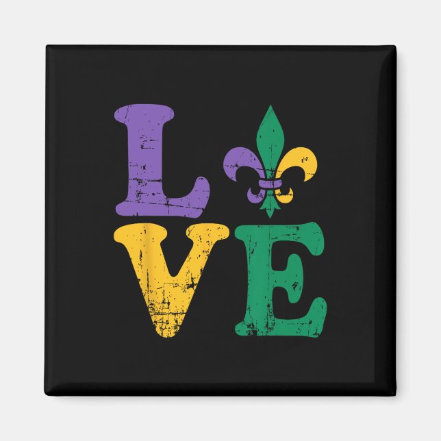 Mardi Gras Liebe Lilie Magnet (Vorne)