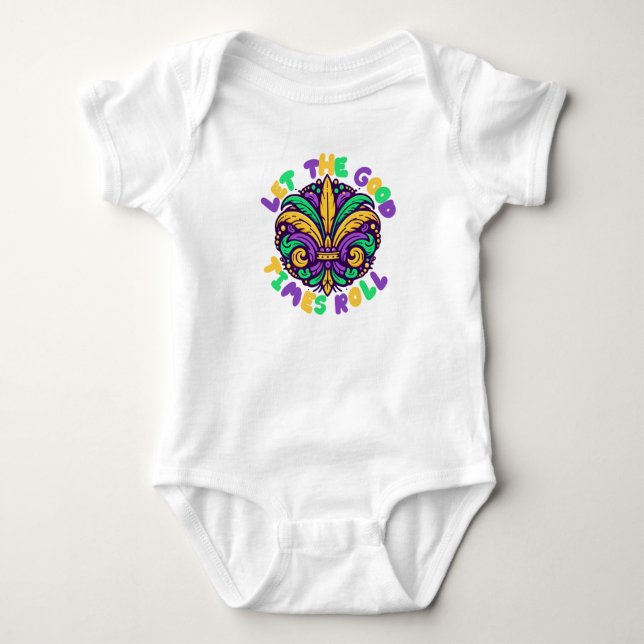 Mardi Gras Ließ die guten Zeiten rollen Baby Strampler (Vorderseite)
