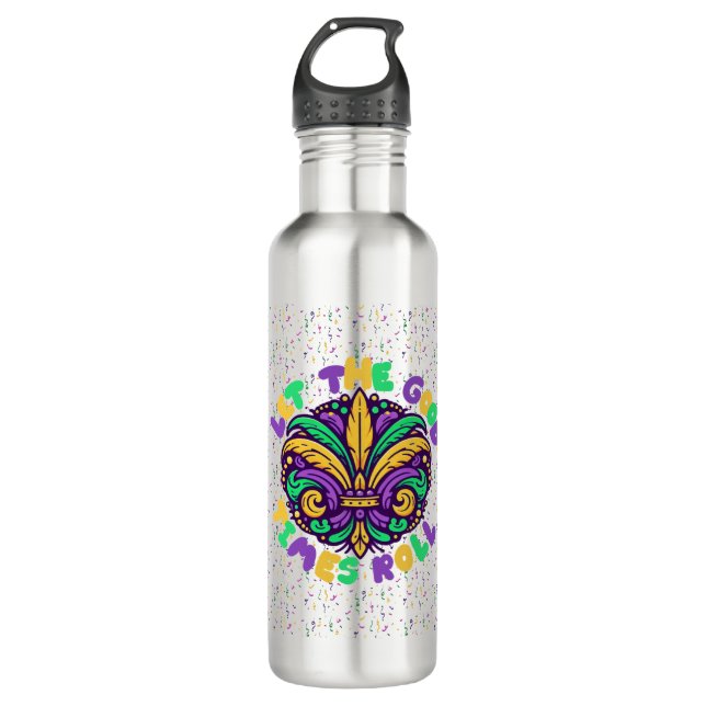 Mardi Gras Ließ die guten Zeiten rollen Edelstahlflasche (Vorderseite)