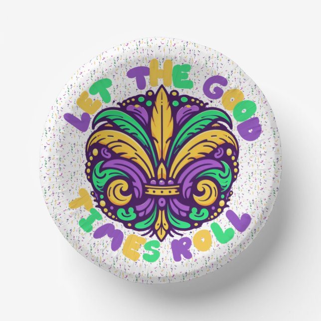 Mardi Gras Ließ die guten Zeiten rollen Pappteller (Vorderseite)