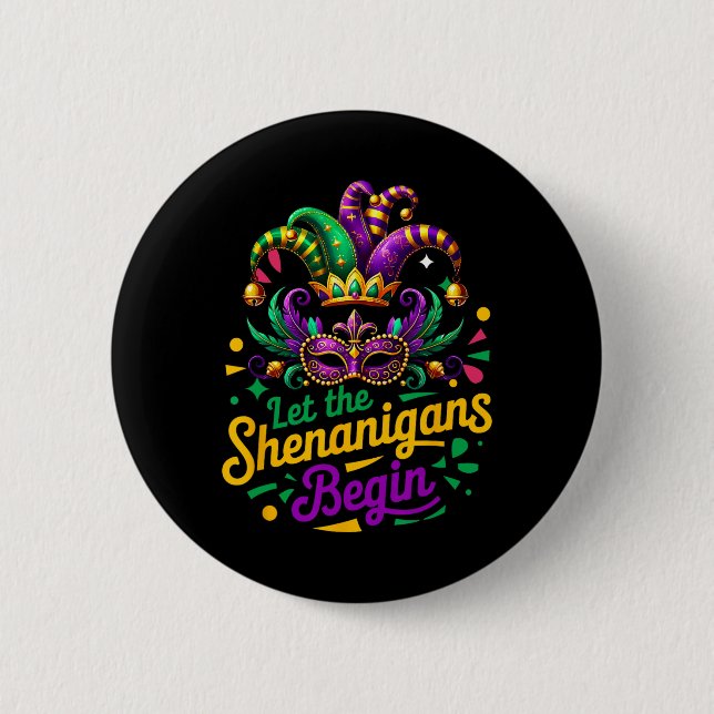 Mardi Gras Ließ die Shenanigans Anfänger Männer Fr Button (Vorderseite)