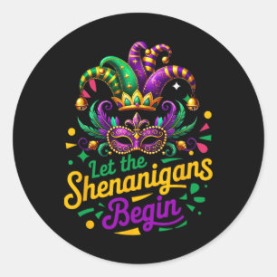Mardi Gras Ließ die Shenanigans Anfänger Männer Fr Runder Aufkleber