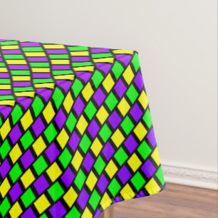 Mardi Gras, lila-Gelb-Muster Tischdecke