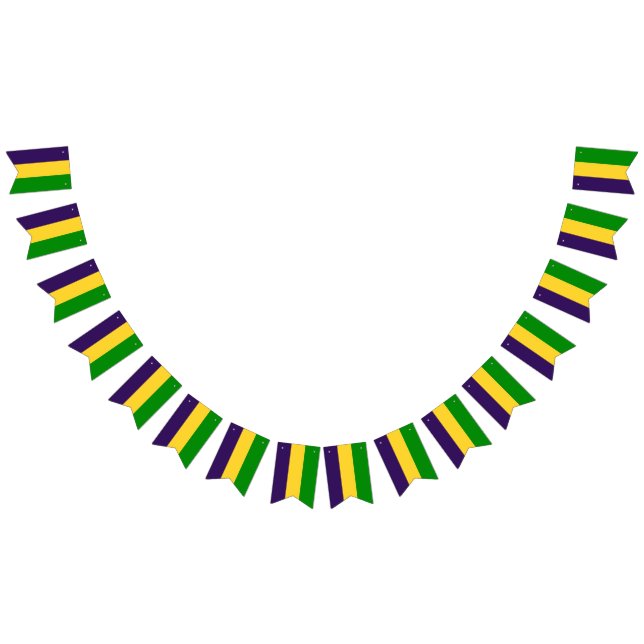 Mardi Gras Lila, Gold, Grün Wimpelkette (Alle)