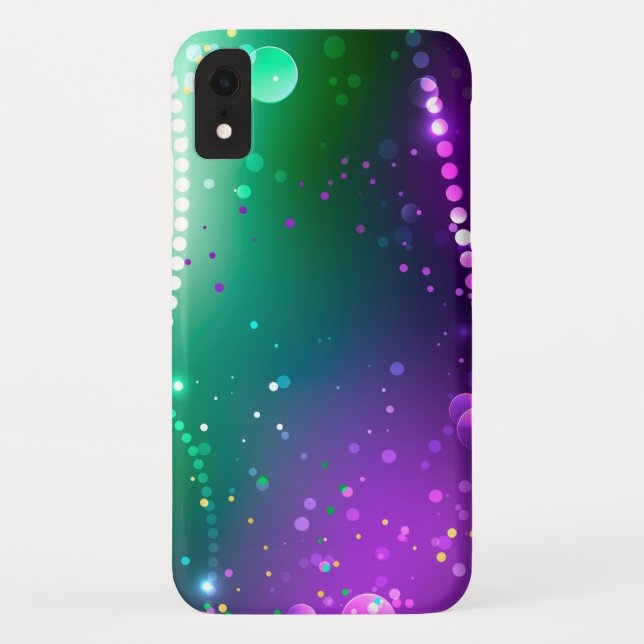 Mardi Gras Lila Hintergrund Case-Mate iPhone Hülle (Rückseite)