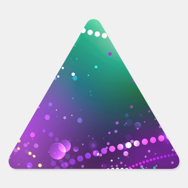 Mardi Gras Lila Hintergrund Dreieckiger Aufkleber (Vorderseite)