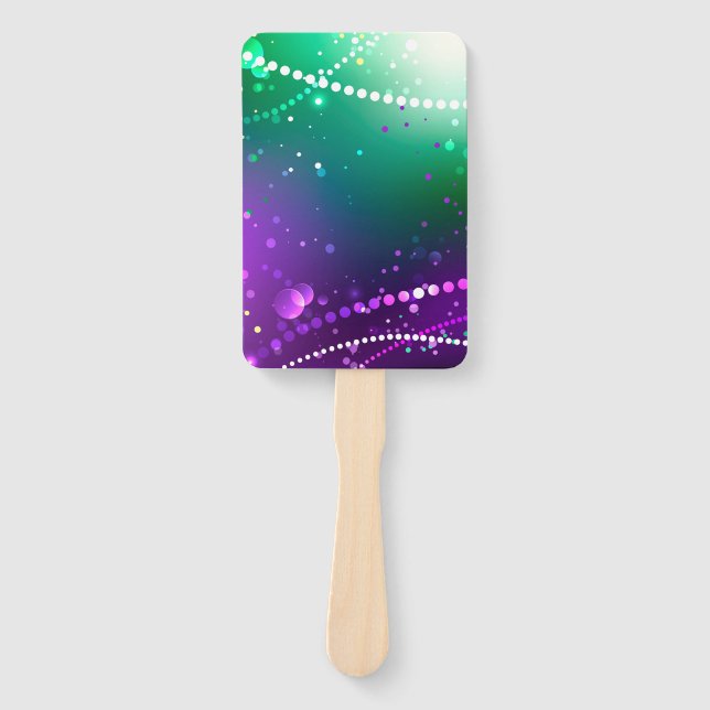 Mardi Gras Lila Hintergrund Fächer (Vorderseite)