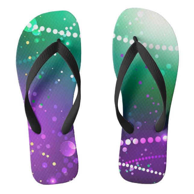 Mardi Gras Lila Hintergrund Flip Flops (Fußbett)