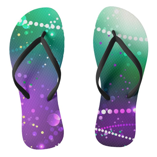 Mardi Gras Lila Hintergrund Flip Flops (Fußbett)