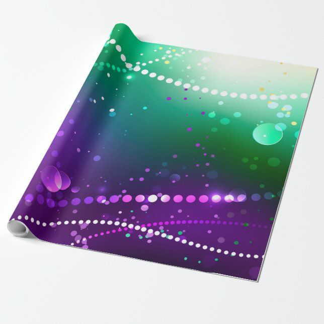 Mardi Gras Lila Hintergrund Geschenkpapier (Ungerollt)