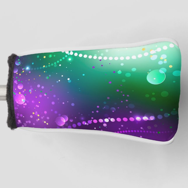 Mardi Gras Lila Hintergrund Golf Headcover (Vorderseite)