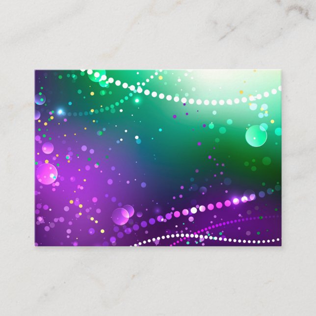 Mardi Gras Lila Hintergrund Hinweiskarte (Vorderseite)