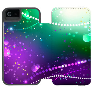Mardi Gras Lila Hintergrund Incipio Watson™ iPhone 5 Geldbörsen Hülle