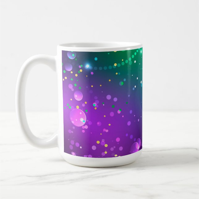 Mardi Gras Lila Hintergrund Kaffeetasse (Links)