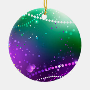 Mardi Gras Lila Hintergrund Keramik Ornament