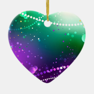 Mardi Gras Lila Hintergrund Keramik Ornament
