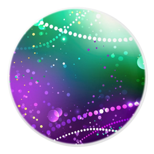 Mardi Gras Lila Hintergrund Keramikknauf (Vorderseite)