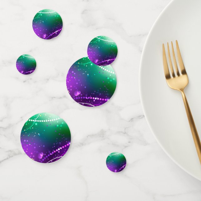 Mardi Gras Lila Hintergrund Konfetti (Gruppe)