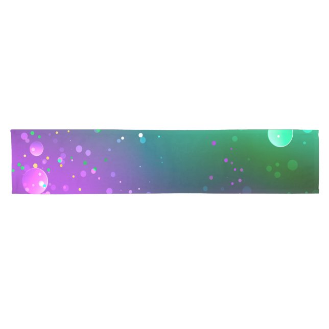 Mardi Gras Lila Hintergrund Kurzer Tischläufer (Horizontal)