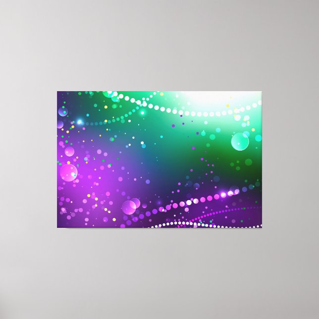 Mardi Gras Lila Hintergrund Leinwanddruck (Vorderseite)