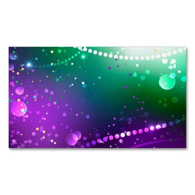 Mardi Gras Lila Hintergrund Magnetische Visitenkarte (Vorderseite)