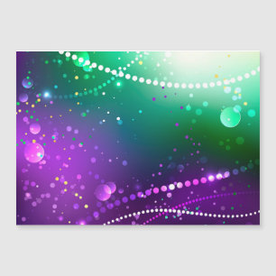 Mardi Gras Lila Hintergrund Magnetkarte