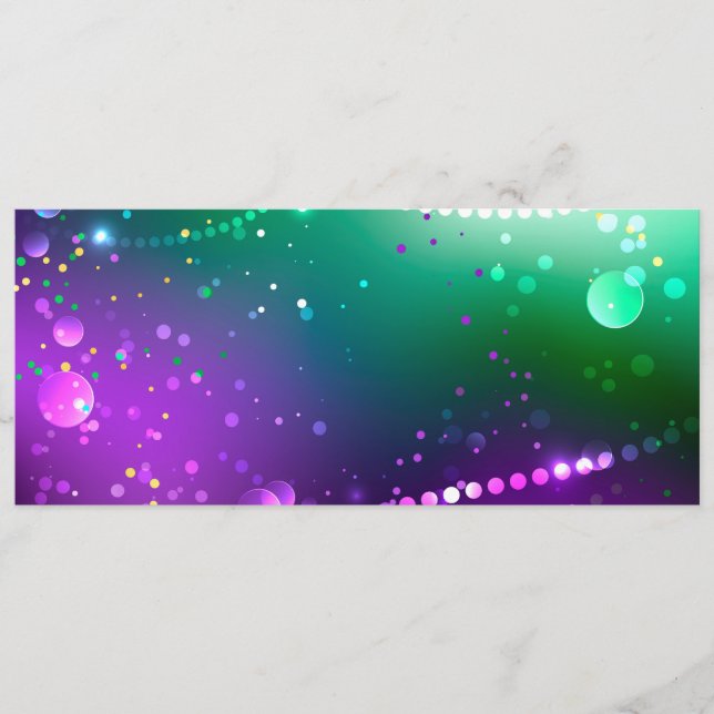 Mardi Gras Lila Hintergrund Menükarte (Vorderseite)