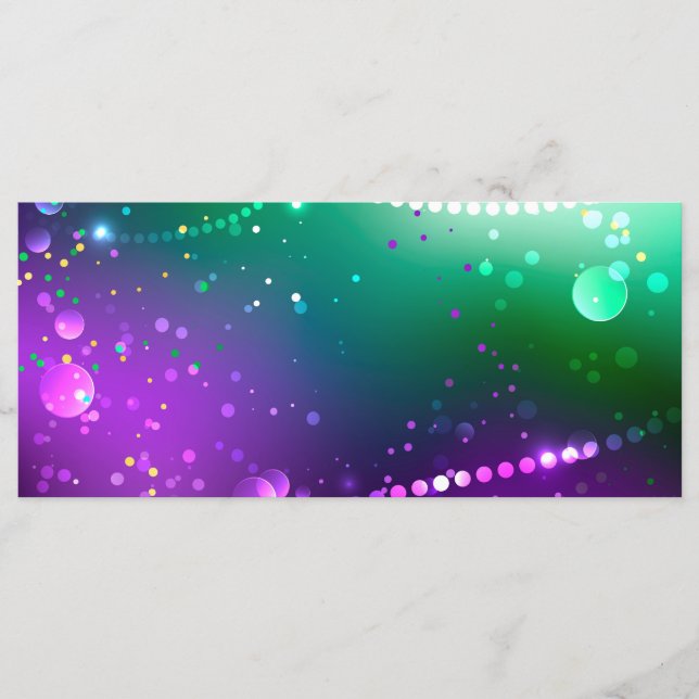 Mardi Gras Lila Hintergrund Menükarte (Vorderseite)
