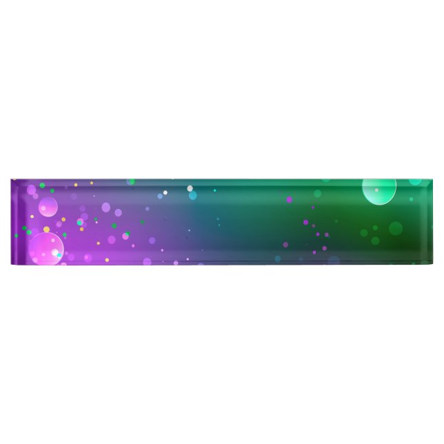 Mardi Gras Lila Hintergrund Namensplakette (Vorderseite)