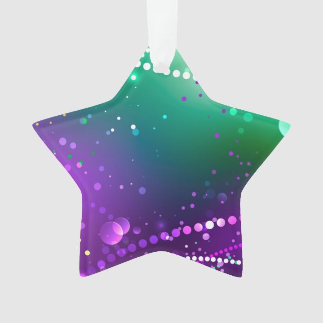 Mardi Gras Lila Hintergrund Ornament (Vorderseite)