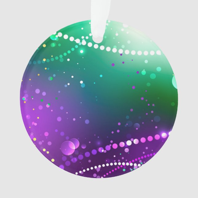Mardi Gras Lila Hintergrund Ornament (Vorderseite)