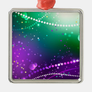 Mardi Gras Lila Hintergrund Ornament Aus Metall