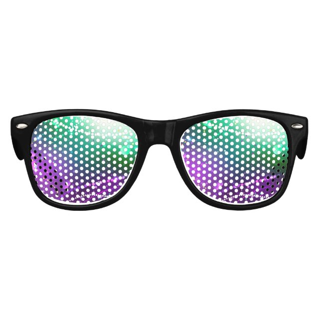 Mardi Gras Lila Hintergrund Partybrille (Vorderseite)